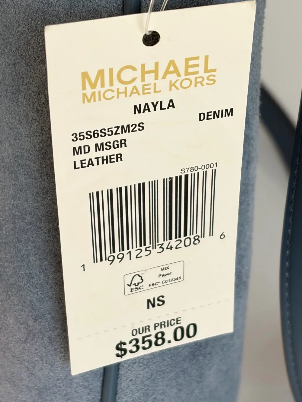 Michael Kors Dusty Blue Suede Shoulder Bag